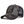 Black trucker cap with an embroidered panther patch and mesh back