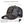 Black trucker cap with an embroidered panther patch and mesh back