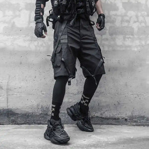 Paratrooper Black Cargo Shorts