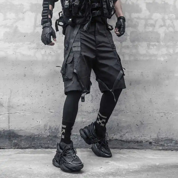 Paratrooper Black Cargo Shorts