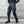 Black paratrooper cargo pants with webbing buckles