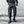 Black paratrooper cargo pants with webbing buckles