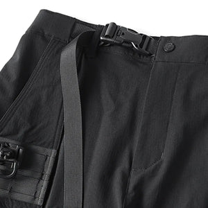 Paratrooper cargo pants techwear, full length styling shot with boots