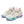 Pair of Cotton Candy Pastel Cyberpunk Shoes on white, three-quarter front view of the lilac sole
