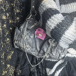 Patched iron chain Y2k Purse