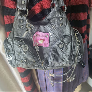 Patched iron chain Y2k Purse