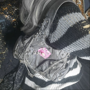 Patched iron chain Y2k Purse