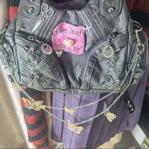 Patched iron chain Y2k Purse