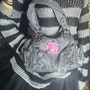 Patched iron chain Y2k Purse