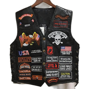 Patches Embroidered Utility Vest - product view on white background