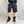 Patchwork Black Cargo Shorts in black — dark techwear streetwear, view 7 of 7