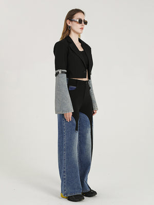 Patchwork Blazer Spring Women Jacket