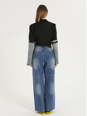 Patchwork Blazer Spring Women Jacket