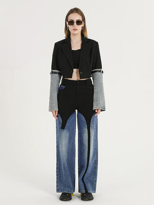 Patchwork Blazer Spring Women Jacket