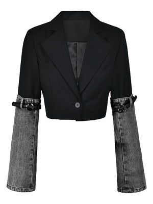 Patchwork Blazer Spring Women Jacket
