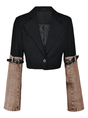 Patchwork Blazer Spring Women Jacket
