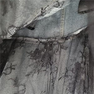 Patchwork Lace Pleated Y2K Skirt