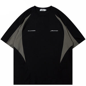 Patchwork Mens Y2K Shirts