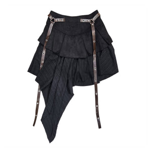 Patchwork Pleated Y2K Mini Skirt