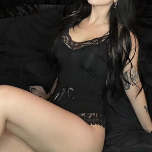 Patchwork Straps Cut Out Bodysuit