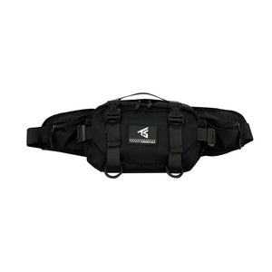 Patchwork techwear fanny pack in black, white or black patchwork