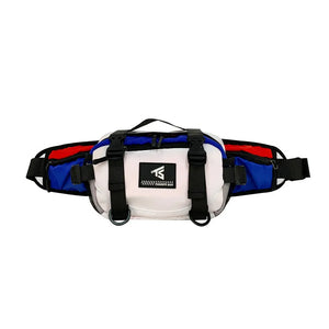 Patchwork techwear fanny pack in black, white or black patchwork