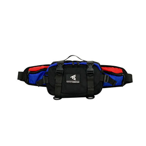 Patchwork techwear fanny pack in black, white or black patchwork