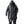 Black patchwork techwear parka coat in a long cut
