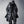 Black patchwork techwear parka coat in a long cut