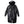 Black patchwork techwear parka coat in a long cut
