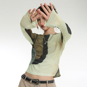 Patchwork Vintage Tops Y2K