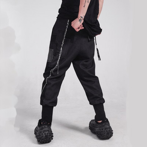 Patchwork Wool Cyberpunk Pants