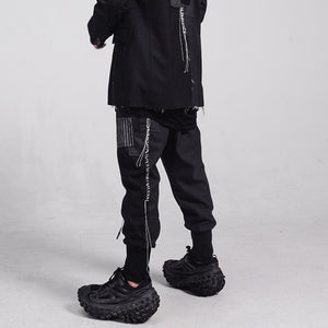 Patchwork Wool Cyberpunk Pants