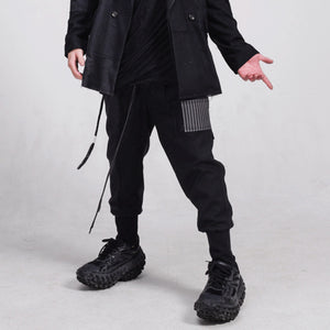 Patchwork Wool Cyberpunk Pants