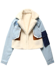 Veste en laine patchwork pour femme printemps