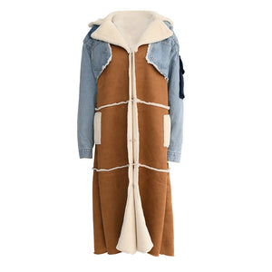 Patchwork Woolen Women Jacket Spring