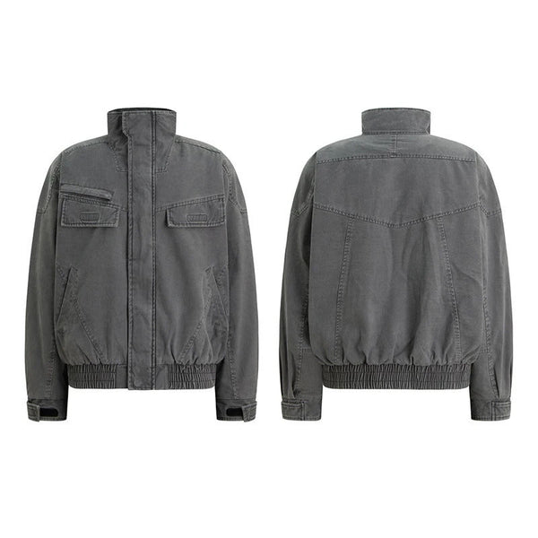 ダークグレー ミリタリージャケットy2k Patchwork Y2K Jacket Gray | Modern Streetwear Layer – Cyber Techwear