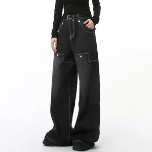 Patchwork Y2k Jeans Metal
