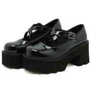 Chaussures en cuir verni style Y2K