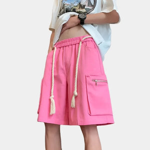 Pink Black Coffee Color Cargo Shorts