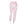 Pastel pink camouflage jogger sweatpants on a ghost mannequin, front view of the elastic high waist