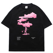 Camisetas Gráficas Nube Rosa Y2K