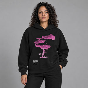 Pink Clouds Y2K Hoodie – worn by a woman