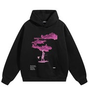 Sweat à capuche Y2K Nuages roses