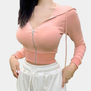 Pink Crop Hoodie