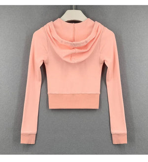 Pink Crop Hoodie