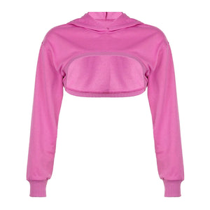 Pink Crop Top Hoodie