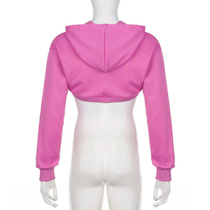 Pink Crop Top Hoodie