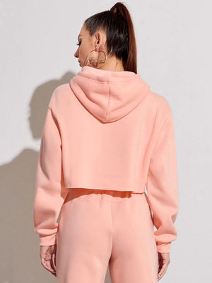Pink Cropped Hoodie