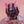 Pink and black cyberpunk mask with calligraphy and a heartbeat line
